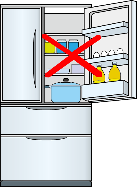 中身の入った冷蔵庫