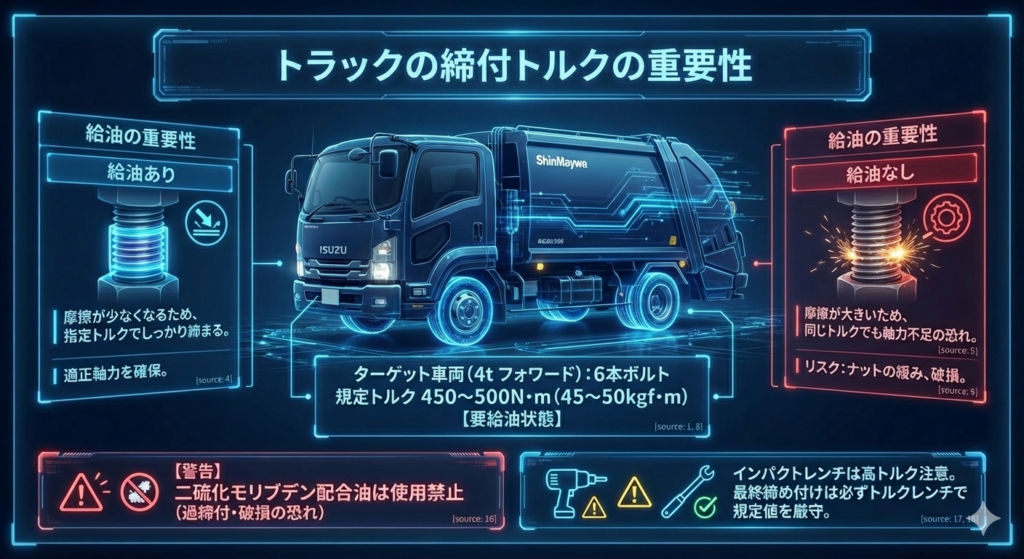 トラックの締付トルクの重要性
